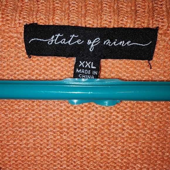 State Of Mine Orange And Black "Good Witch" Crewneck Sweater, Size XXL - Picture 4 of 7
